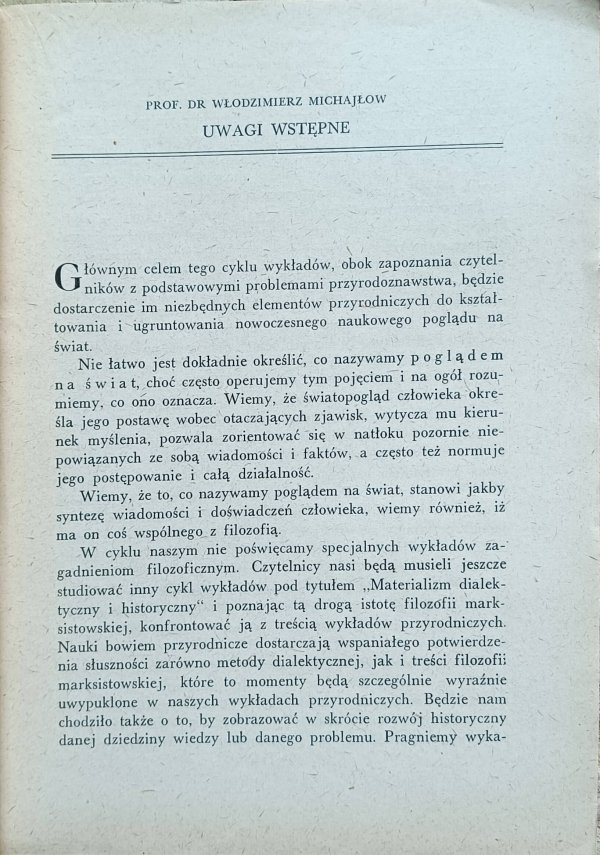 Włodzimierz Michałow - Przyrodnicze podstawy poglądu na świat