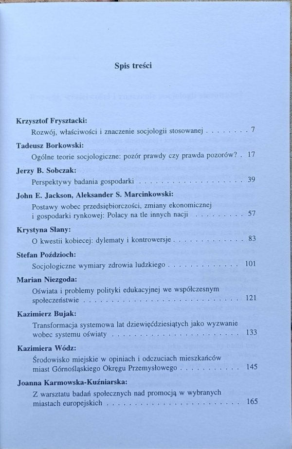 red. Krzysztof Frysztacki • Z zagadnień socjologii stosowanej - spis treści