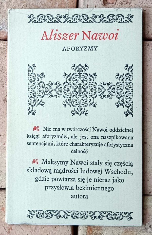 Aliszer Nawoi • Aforyzmy - okładka