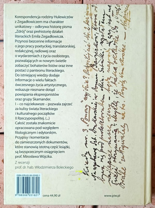 Mirosław Wójcik • Wielkie rzeczy zrozumienie. Korespondencja Jerzego, Witolda i Wandy Hulewiczów z Emilem Zegadłowiczem (1918-1938) 