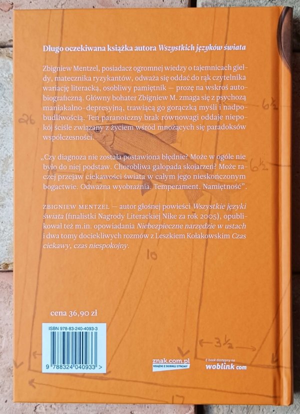 Zbigniew Mentzel  Spadający nóż - okładka