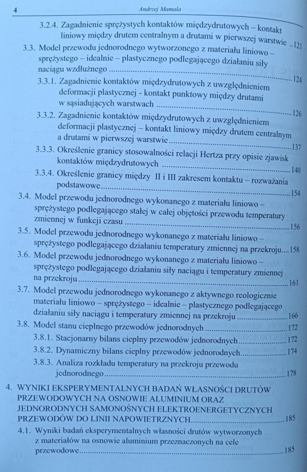 Andrzej Mamala • Model wielodrutowych monomateriałowych elektroenergetycznych przewodów napowietrznych spis treści