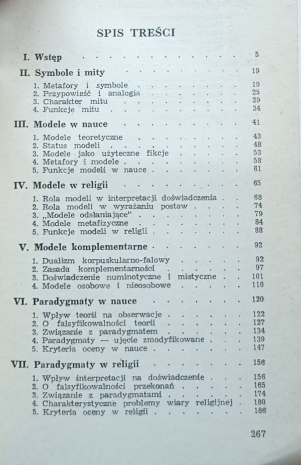Ian G. Barbour - Mity Modele Paradygmaty - spis treści