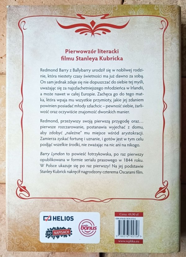 William Makepeace Thackeray • Barry Lyndon - okładka