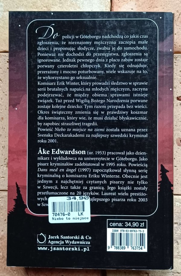 Ake Edwardson - Niebo, to miejsce na ziemi - okładka