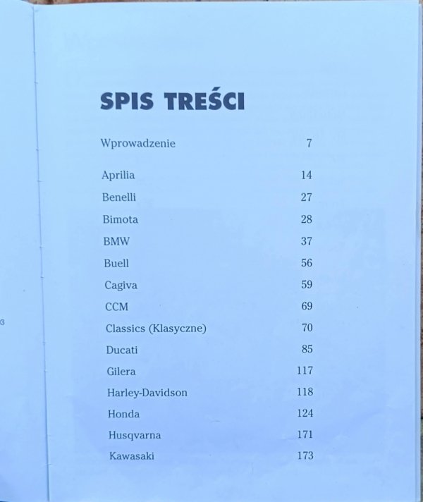 Alan Dowds Motocykle. Ilustrowany leksykon - spis treści