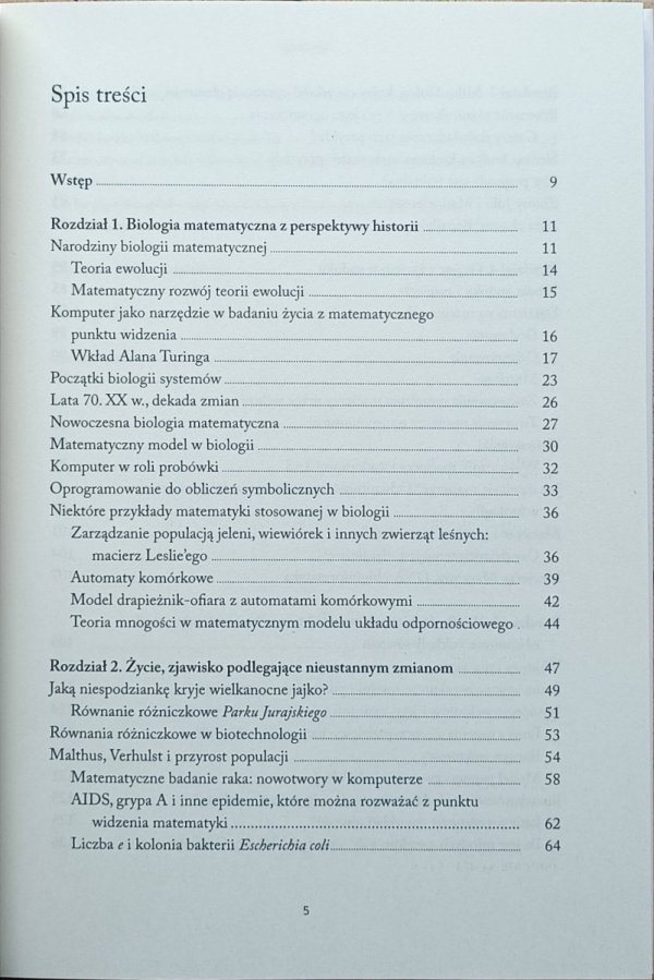 Rafael Lahoz-Beltra Matematyka życia. Modele matematyczne w biologii i ekologii - spis treści