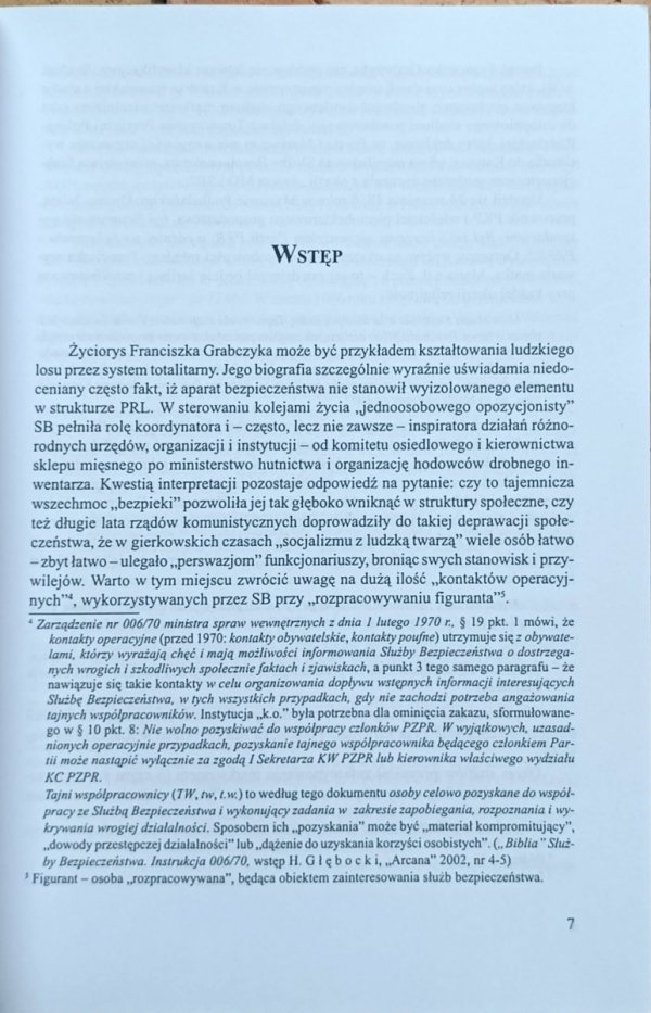 Marian Hanik - Jednoosobowy opozycjonista Franciszek Grabczyk