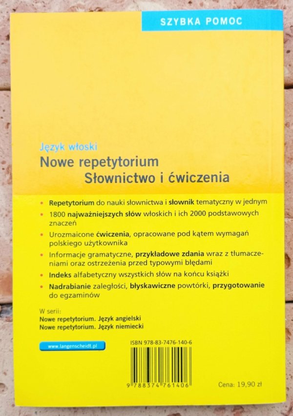 Język włoski Nowe repetytorium. Słownictwo i ćwiczenia - okładka