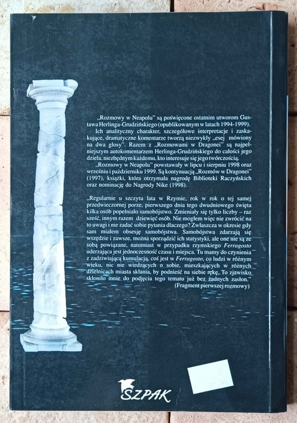 Gustaw Herling-Grudziński Rozmowy w Neapolu - okładka