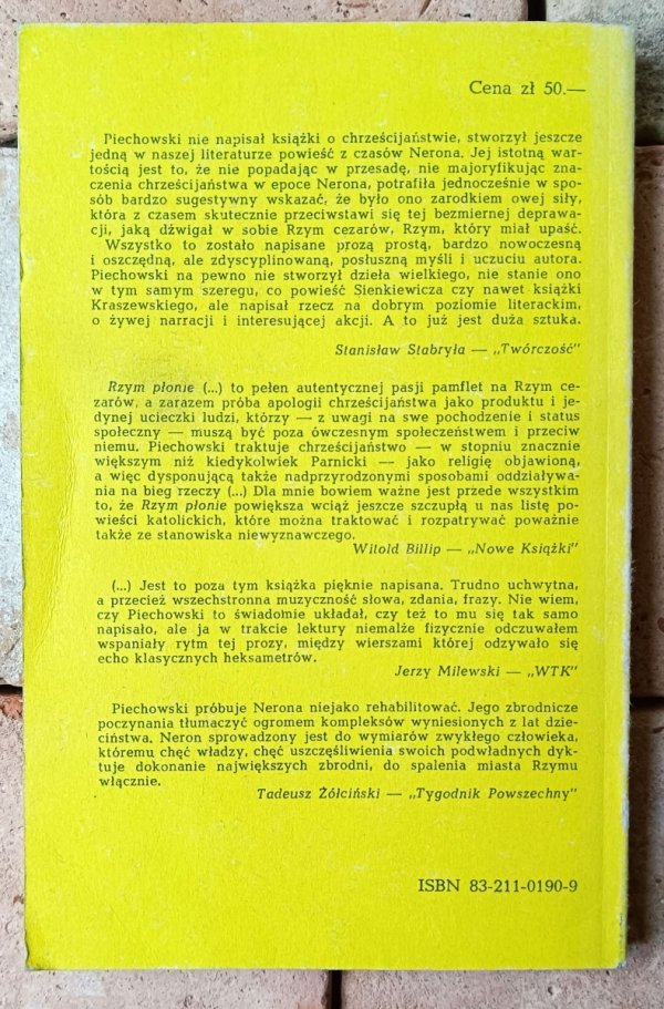 Jerzy Piechowski Rzym płonie - okładka