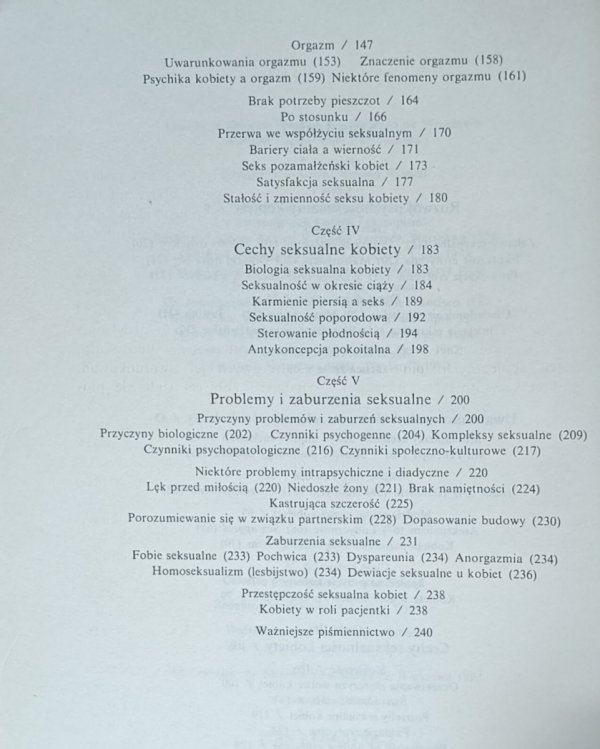 Zbigniew Lew-Starowicz  Kobieta i Eros - spis treści