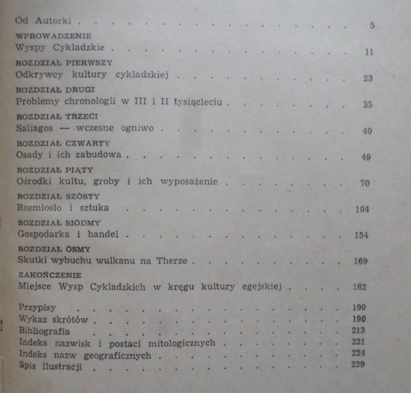 Ludwika Press  Kultura Wysp Cykladzkich w epoce brązu - spis treści