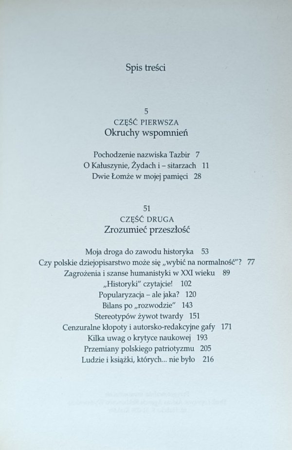 Janusz Tazbir • Długi romans z muzą Klio - spis treści