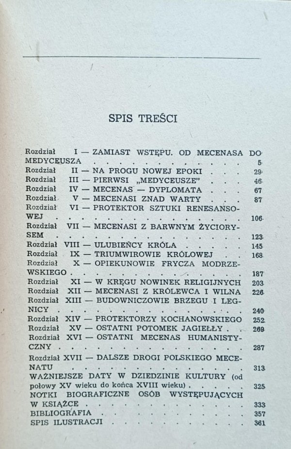 Janusz Olkiewicz Polscy Medyceusze - spis treści