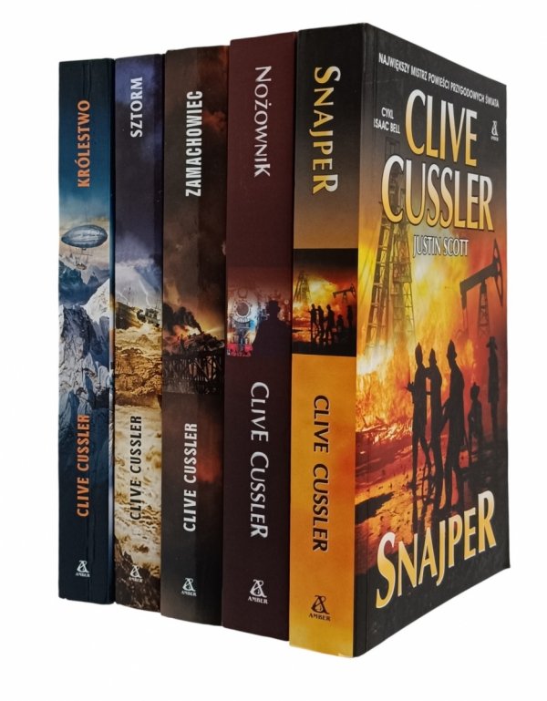Clive Cussler x5 - Nożownik Snajper Sztorm i inne | komplet