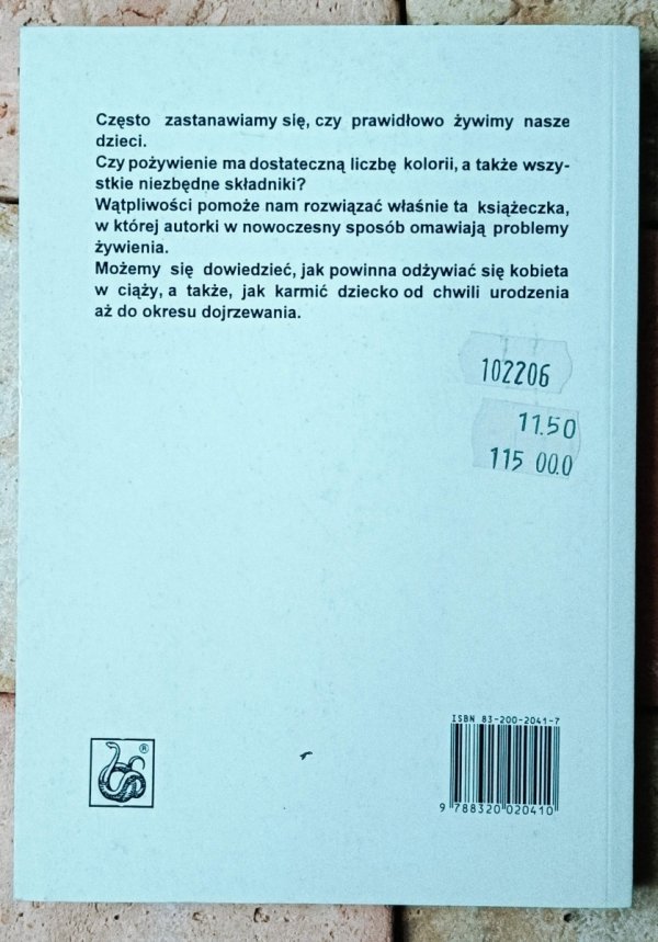 Wanda Szotowa • Żywienie dzieci zdrowych - okładka