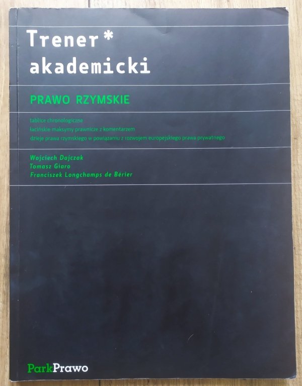 Trener akademicki. Prawo rzymskie