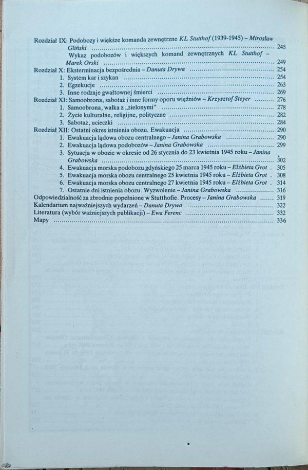 Stutthof - hitlerowski obóz zagłady - spis treści