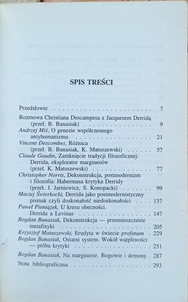 red. Bogdan Banasiak - Derridiana