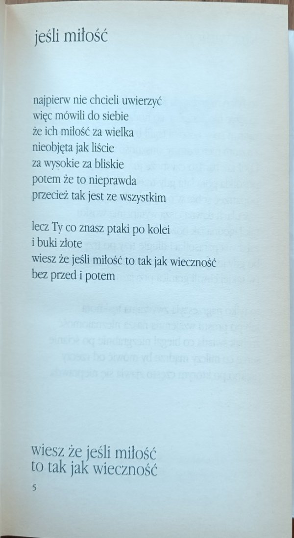 Jan Twardowski • Miłości wystarczy że jest fragment ksiązki