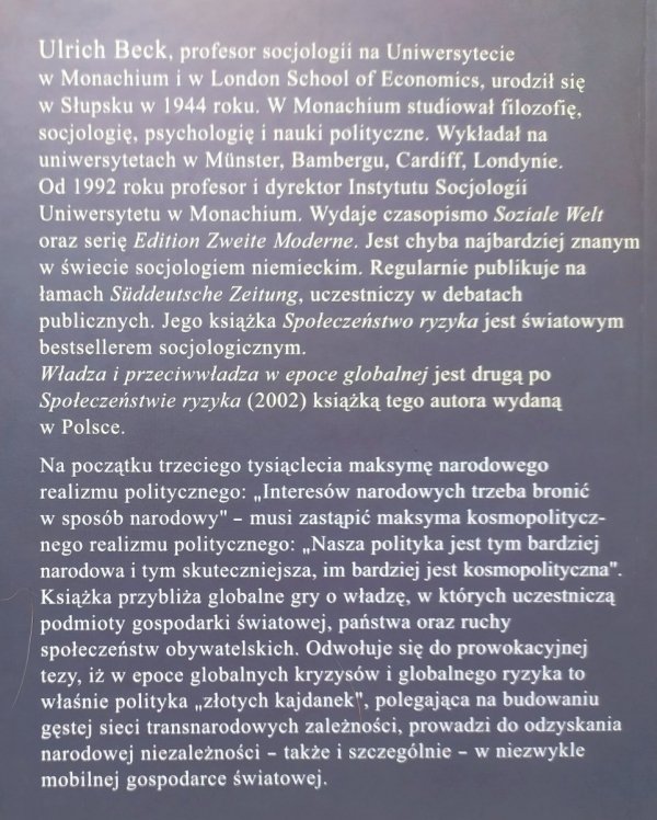 Ulrich Beck Władza i przeciwwładza w epoce globalnej