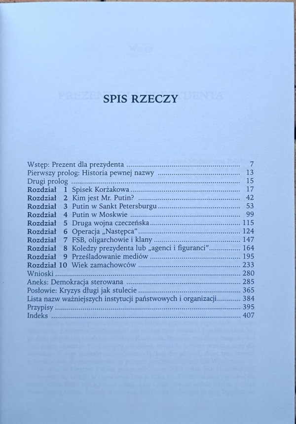 Jurij Felsztinski, Władimir Pribyłowski • Korporacja zabójców. Rosja, KGB i prezydent Putin - spis treści