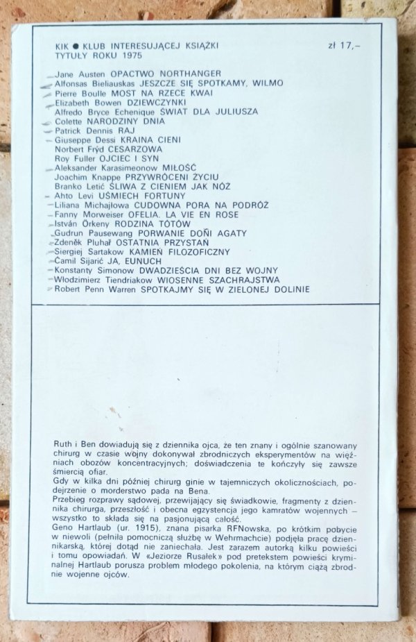 Geno Hartlaub Jezioro rusałek - okładka