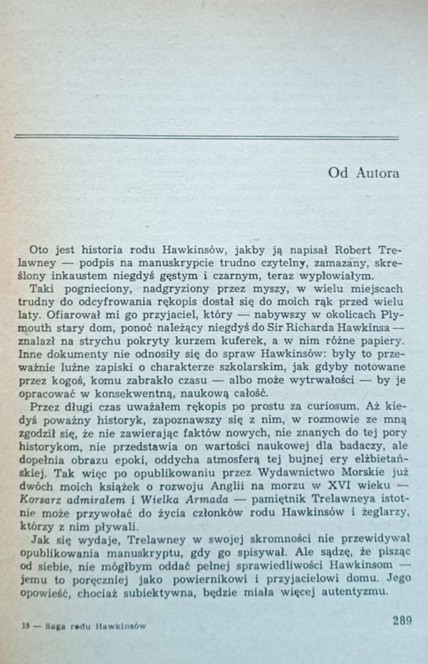 George Bidwell Saga rodu Hawkinsów - od autora