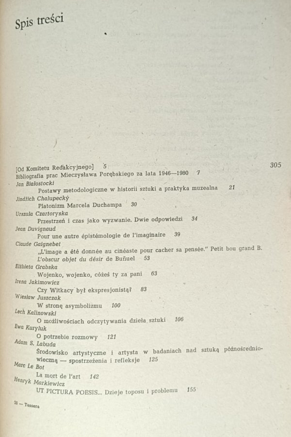 Jan Białostocki • Tessera. Sztuka jako przedmiot badań. Jubileusz Profesora Mieczysława Porębskiego - okładka