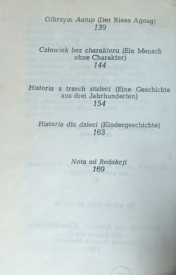 Robert Musil • Zespolenia. Historie nie historie  - spis treści