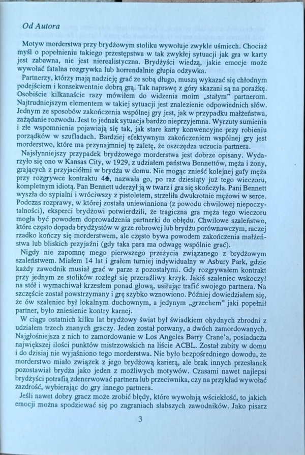 Matthew Granovetter • Morderstwo przy brydżowym stoliku - od autora