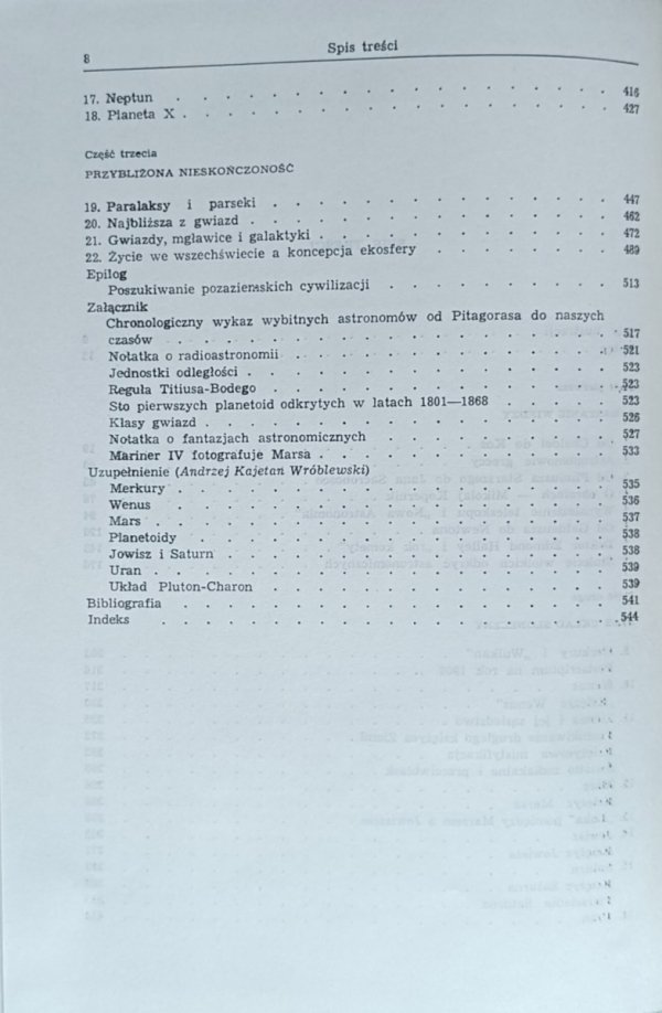 Willy Ley W niebo wpatrzeni. Nieoficjalna historia astronomii od Babilonu do ery kosmicznej [astronomia] - spis treści