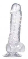 Dildo z przyssawką 18 cm Crystal Clear