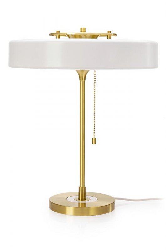 Lampa biurkowa ARTE biało-złota - aluminium, szkło