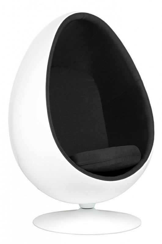 Fotel OVALIA biało-czarny - włókno szklane