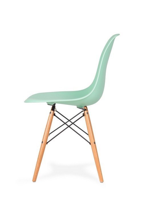 Krzesło DSW WOOD pastelowa mięta.14 - polipropylen, podstawa bukowa