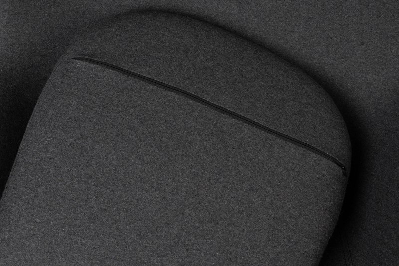 Fotel EGG CLASSIC BLACK grafitowy szary.4 - wełna, podstawa czarna