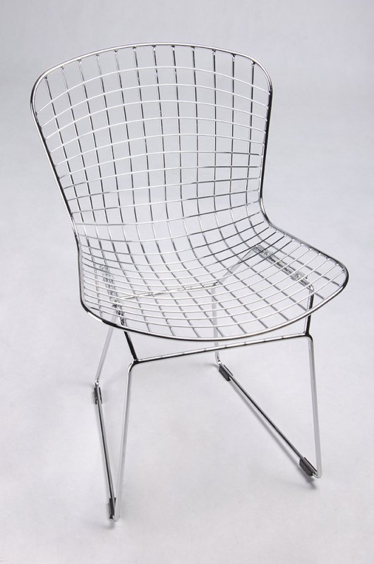Krzesło NET SOFT chrom - biała poduszka, metal