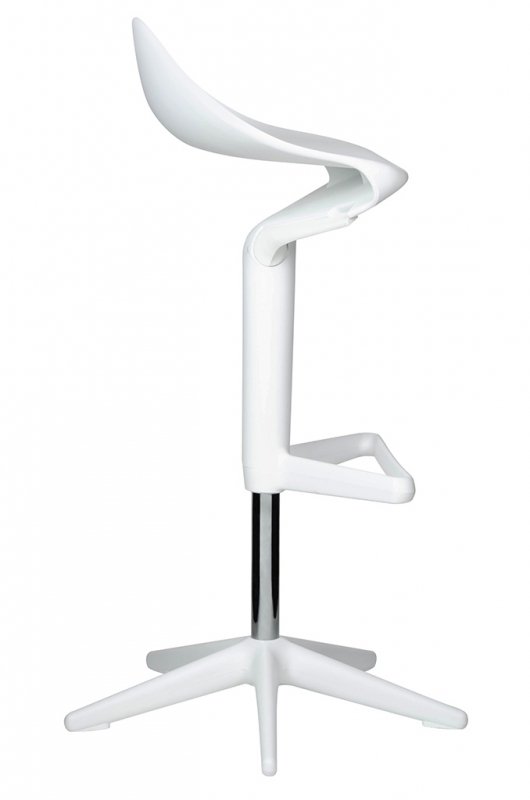 Krzesło barowe BENT biały - z regulacją wysokości, polipropylen