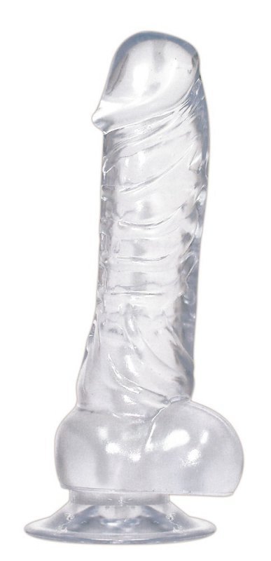Dildo z przyssawką 18 cm Crystal Clear