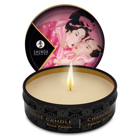 Świeca do masażu - Shunga Mini Massage Candle Rose Petals 30 ml