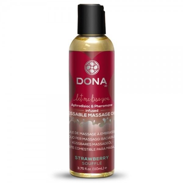 Jadalny olejek do masażu - Dona Kissable Massage Oil Strawberry Soufflé 110 ml