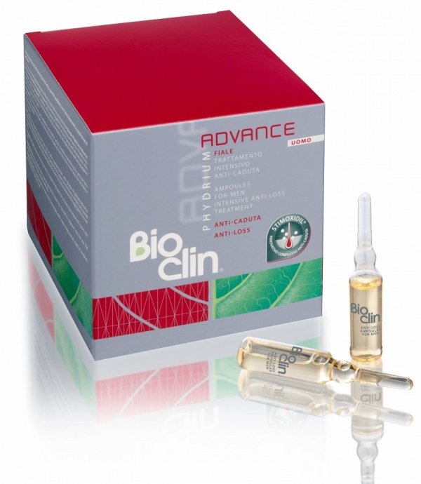  Kuracja przeciw wypadaniu włosów dla mężczyzn , Bioclin Phydrium Advance  15x5ml