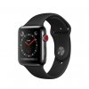 Apple Watch Series 3 GPS + LTE (eSIM ) 42mm nehrdzavejúca oceľ Black / Sport Band - Black (čierná)