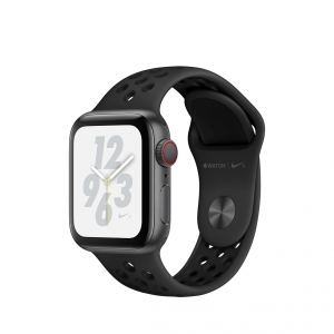 Apple Watch Nike Series 4 GPS + LTE (eSIM ) 40mm Space Grey Aluminium / Sport Band - Black (čierná)