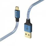 Kabel ładujący/data Reflected - odblaskowy Micro USB 1.5m niebieski - Hama