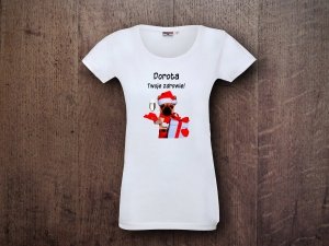 Koszulka biała personalizowana   damska Twoje Zdrowie - Studioix.pl