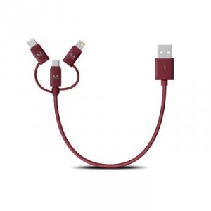 Kabel usb combo fabriq cable (usb-c + apple lightning + micro usb)   0.2m