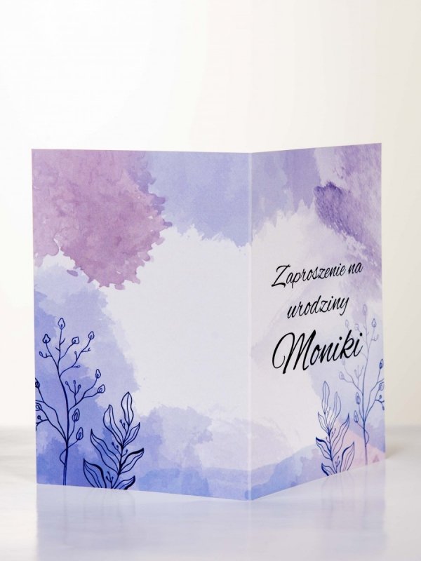 Zaproszenie urodzinowe, pastelowe z kwiatami 10x15 M31